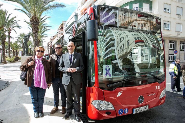 L’ajuntament d’Alacant ficarà llaços morats al transport pùblic durant un mes