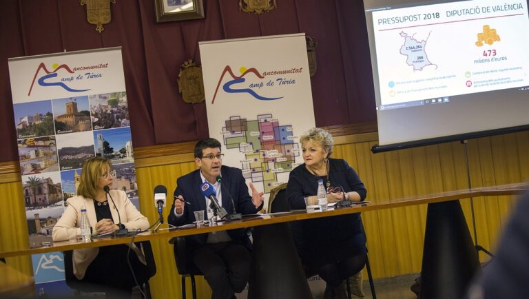 La Diputació invertirà en 2018 prop de 8 milions d’euros en els municipis del Camp de Túria