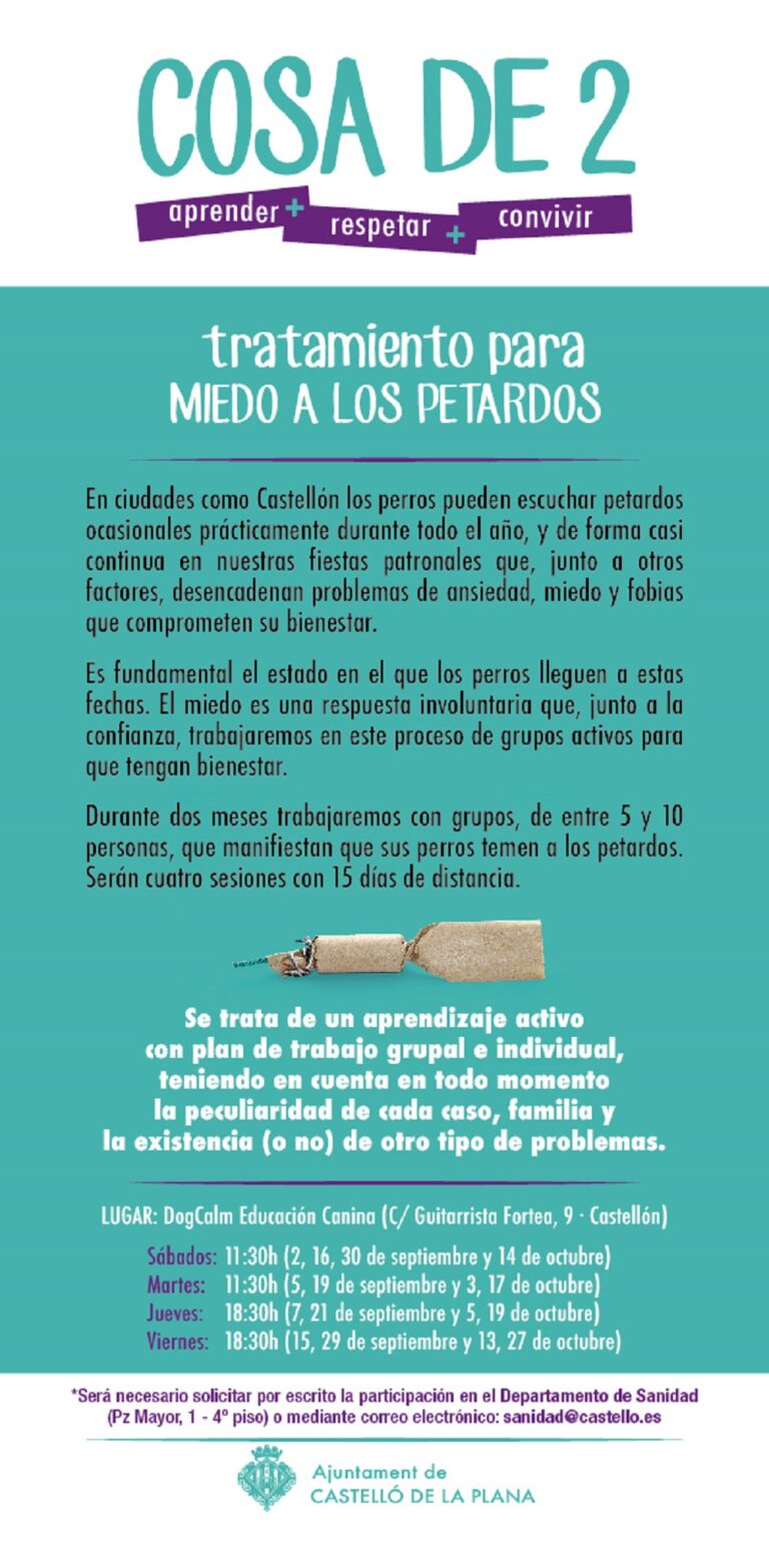 Ribera ofereix nous cursos abans de Magdalena per a superar la fòbia de mascotes als petards